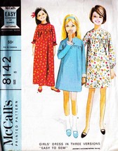 Girl&#39;s &quot;EASY TO SEW&quot; DRESS Vintage 1965 McCall&#39;s Pattern 8142 Size 8 - £9.58 GBP