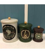 Metal canister set Fishing camping hunting CABIN decoration 10” 8” 6” - $31.14