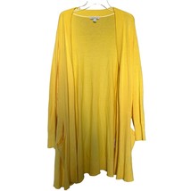 Issac Mizrahi Essentials Womens Sweater Yellow 3X Knit Cardigan Long Sleeve - £19.35 GBP