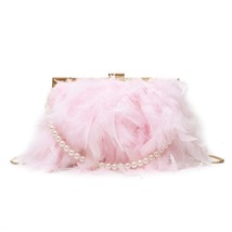 2021 Chic Handbags Women Famous Brands Ostrich Feather Purses Handbags Women Bag - £40.68 GBP