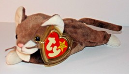 Ty Beanie Baby Pounce Plush 9in Brown Cat Stuffed Animal Retired with Ta... - $7.99