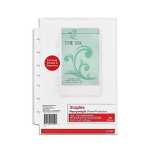 Staples Heavy Weight Sheet Protector 5.5&quot; x 8.5&quot; Clear 25/Pack (15942) - £14.85 GBP