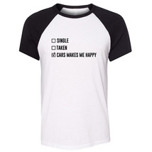Cars Makes Me Happy funny T-shirts Unisex slogan Graphic Tee Tops Awesome Gift - £12.79 GBP
