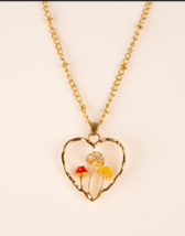 Mushroom Heart Necklace Jewelry Pretty and Shabby - £25.16 GBP