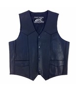 Event EL-5310 Leather Men Biker Snap Front Black Vest - $1,128.09 MXN+