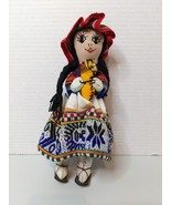 Vintage Hand Made &amp; Crafted Cloth Stuffed Peruvian Doll w/Baby Tradition... - £29.37 GBP
