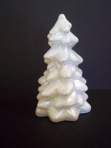 Mosser Glass Milk White Carnival Mother Of Pearl 2.75&quot; Mini Christmas Tree - £12.36 GBP