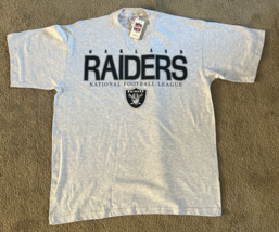 New Vintage Oakland Raiders NFL Football T-shirt Size L TrueFan Deadstock - £22.36 GBP