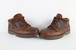Vintage 90s Eastland Mens 12 D Waxed Leather Moc Chukkas Chukka Boots Brown USA - £93.44 GBP
