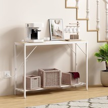 Console Table With Outlet And Usb Ports, 41&quot; X 3.7&quot; Entryway Table With Shelves, - £47.49 GBP