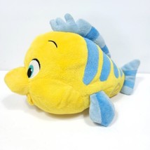Disney Store Flounder Plush Ariel The Little Mermaid 11" Long Yellow Blue Fish - £15.81 GBP