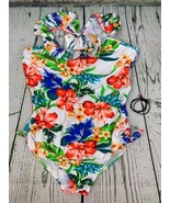 Girls Floral Pattern Beach Sport 1 Piece Adjustable Bathing Suit Modest ... - £22.22 GBP