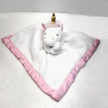 Carters Unicorn Lovey Pink White Security Blanket Plush Baby Satin Trim 14&quot; 2016 - £10.14 GBP