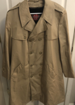 Vintage Skaggerac By Academy Clothes Men&#39;s Beige Trench Coat Removable L... - $28.04