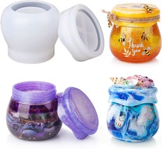 LET&#39;S RESIN Pudding Jar Resin Molds with Lid Epoxy Molds Silicone for St... - $20.97