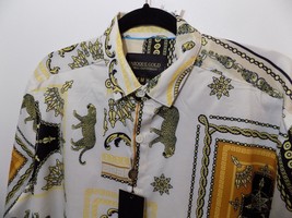 NEW Baroque Gold Famous Italian Designer Style Baroque Men Shirt Size Large - $63.23