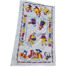 Pennsylvania Dutch Graphic Kitchen Towel Cotton Boughten Towel Train Kitschy 50s - £15.81 GBP