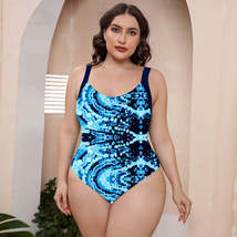 Full Size Printed Scoop Neck Sleeveless One-Piece Swimsuit - £25.25 GBP