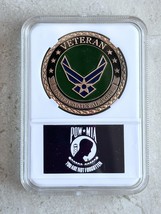Military US Air Force Veteran USAF Challenge Coin POW - MIA 40mm With Case - £10.92 GBP