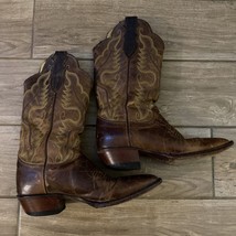Vintage Justin Brown Goat Leather Cowgirl Western Boots L2684 USA Womens... - $45.00