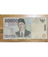 Bank Of Indonesia, 50,000 Rupiah, 1999 Genuine Banknote - £9.65 GBP