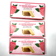 3x Trader Joe&#39;s All Butter Shortbread Sandwich Cookies Raspberry Filled 07/2024 - £21.79 GBP