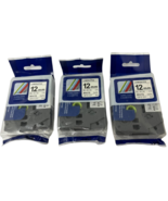 3 Pck Brother Label Tape Cassettes 12mm White For P-Touch Laminated TZ-231 - $22.09 CAD