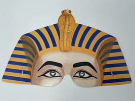 Vintage Paper Halloween Eye Mask Egyptian Prince Half Face Cobra Mardi Gras - £10.64 GBP