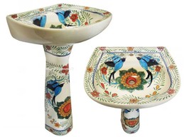 Mexican Talavera Pedestal Sink Handcrafted Ceramic - Colibri2 - - $16,842.45 MXN