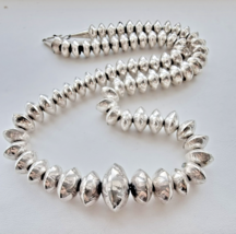 NATIVE AMERICAN 925 STERLING SILVER INDIAN NAVAJO PEARLS NECKLACE 77g  24in - $715.77