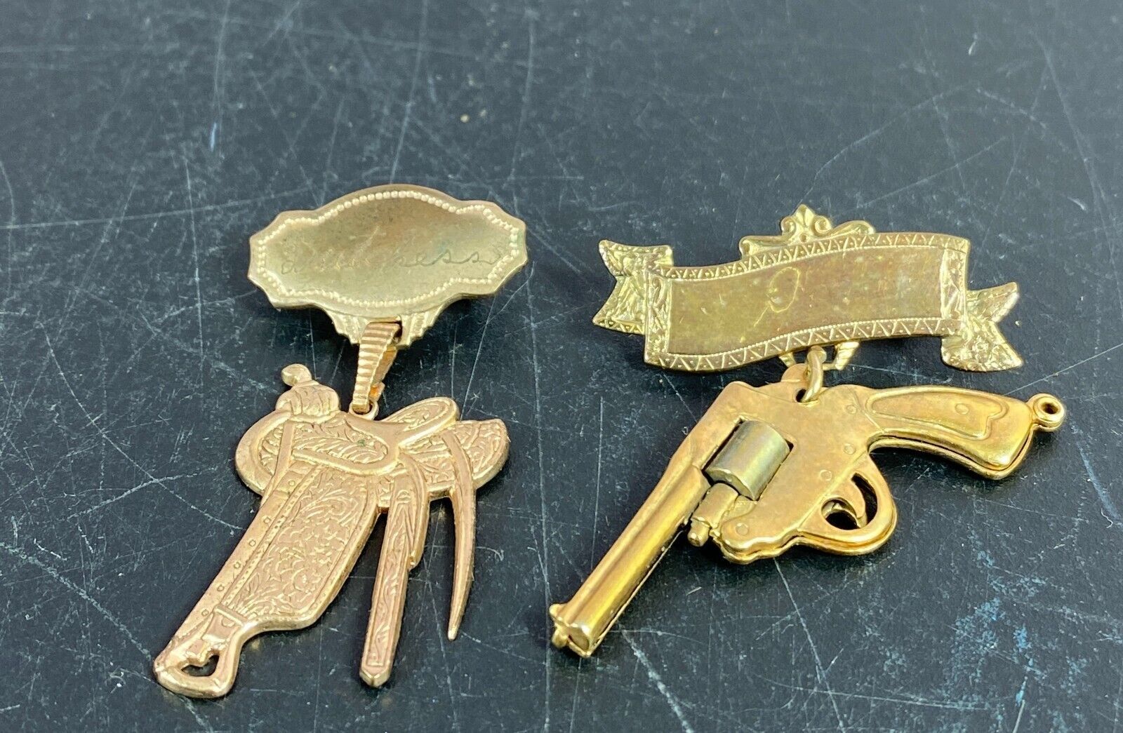 Vintage Saddle Cowgirl Cowboy Saddle Pin Duchess Brooch Gun Pin Rodeo ...