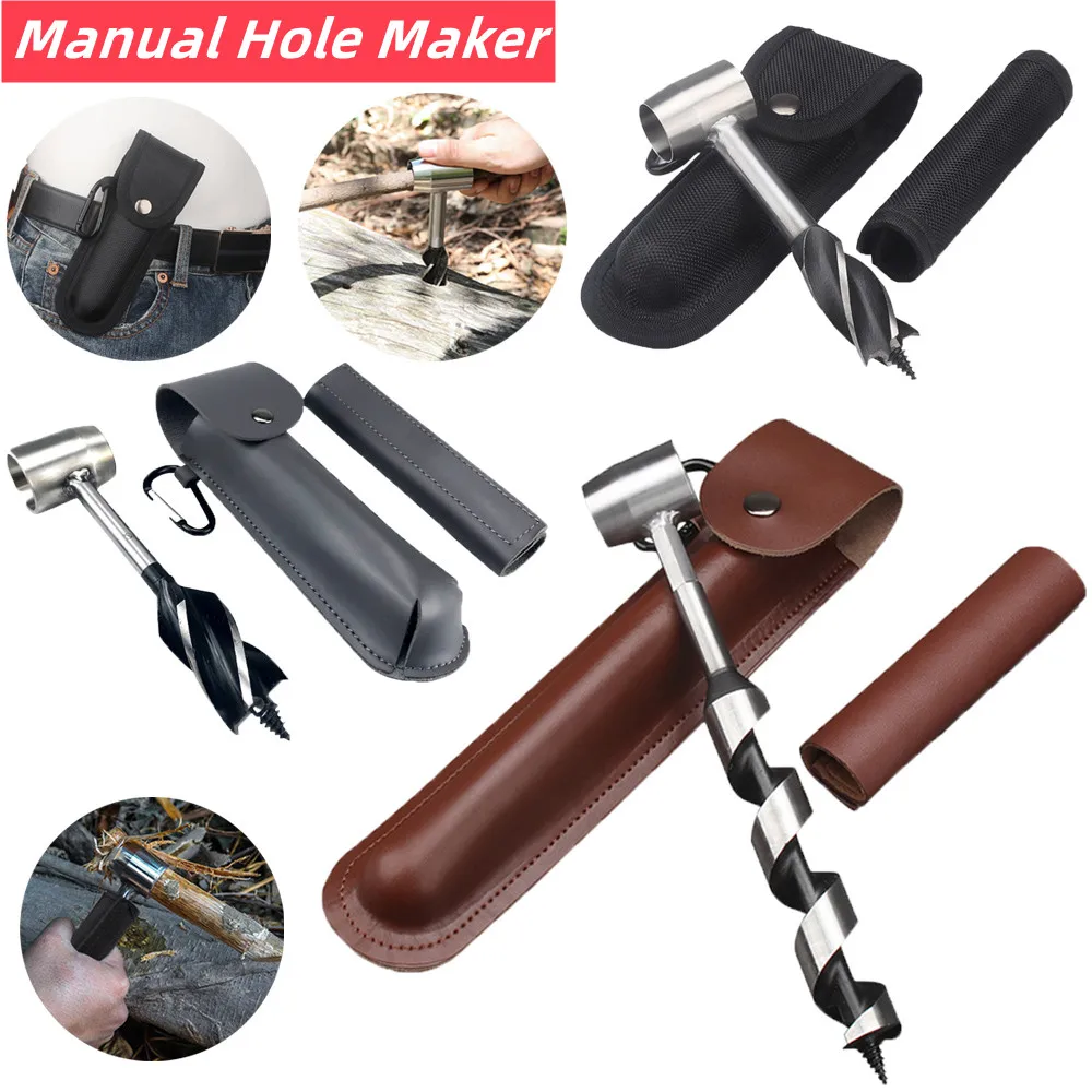 Ol bushcrafting hand auger wrench wood drill peg manual hole maker military accessories thumb200