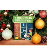 Kitschy Vtg 1957 Christmas Stencil Kit Decorate Windows Whitestone Publi... - £14.62 GBP