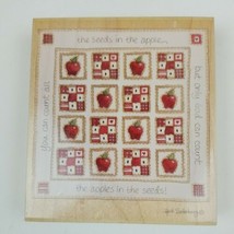 Heidi Satterburg "Apple Quilt" Stamps Happen Rubber Stamp Large Religious Themed - $12.30