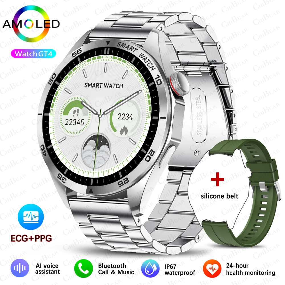 2024  Huawei Xiaomi Smartwatch Mens AMOLED HD Screen ECGPPG Bluetooth Talk Smart - £19.18 GBP