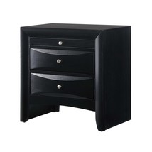 Black 2-Drawer Nightstand - Solid Wood End Table - £215.23 GBP