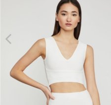 BCBGMaxAzria Fanella L Shirt White Reversible Crop Top Sleeveless Firm B... - $27.66