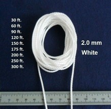 2.0 mm White Lift Pull String Cord for Window Blinds &amp; Shades, 30-300 ft - £12.20 GBP+