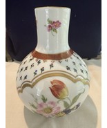 Vintage Elios HF Peint Main Porcelain Hand Painted Signed Floral vase - $18.81