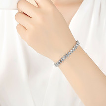 925 Silver White Sim Diamonds Tennis Bracelet Womens Wedding Gift 16/17/18/19 CM - £155.39 GBP