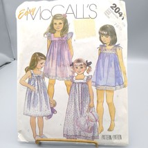 Vintage Sewing PATTERN McCalls 2041, Girls Easy 1985 Nightgown or Top an... - $14.52