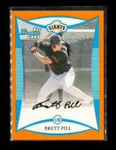 2008 Topps 1ST Bowman Orange Baseball Card BP22 Brett Pill Giants Le 167/250 - £7.64 GBP