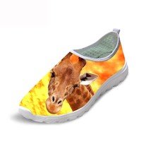 HYCOOL 3D Cute Animal Dolphin Print Women Shoes Flat Slip On Light Mesh Sneakers - £31.68 GBP