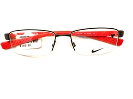 Nike 8160 012 Mens Satin Black/ Red Eyeglasses 53-17-140 with Case - £57.40 GBP