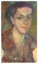 Untitled (Portrait of a Woman) by Vera Gutkina Oil on Canvas 21.5&quot; x 12.75&quot; - £795.33 GBP