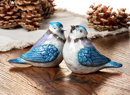 Blue Jay Salt Pepper Shakers Set Birds 4" Long Ceramic Table Kitchen Decor image 2