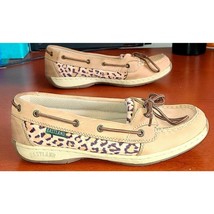 Eastland Womens Solstice Boat Shoes Beige Leopard Print Leather Moc Toe 7.5 M - £14.09 GBP