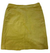 Ellen Tracy Straight Skirt Womens Size S  Gold White Polka Dot Pencil - £6.93 GBP