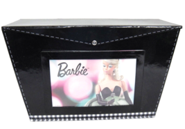 Hallmark Barbie Photo Storage Box Black Vinyl Divided Turquoise Interior... - £14.73 GBP