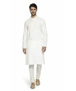Ethnix by Raymond Men&#39;s White Cotton Kurta Small Off White in Color Beig... - £50.11 GBP